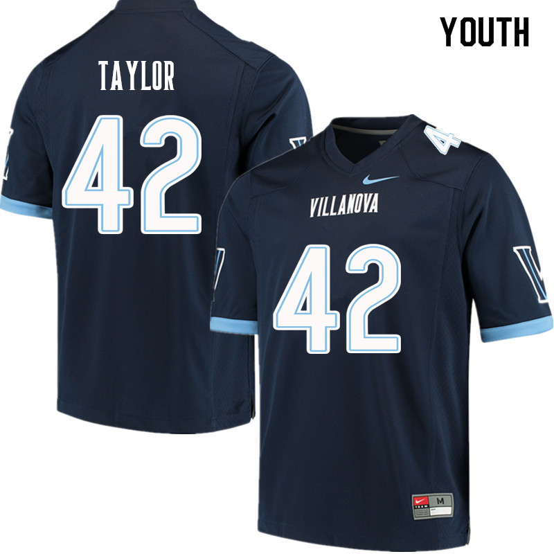 Youth #42 Michael Taylor Villanova Wildcats College Football Jerseys Sale-Navy